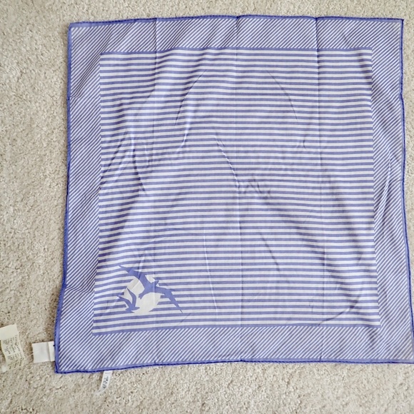 Neusteters Blue White Cotton Seagull Scarf Made in Italy 22" Sq MCM Original Tag - Picture 10 of 16